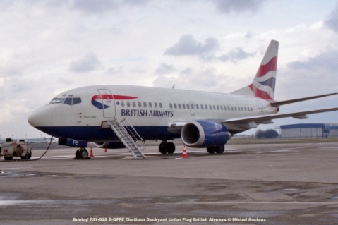 001 Boeing 737-528 G-GFFE Chatham Dockyard Union Flag British Airways © Michel Anciaux